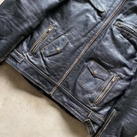 Image 3 of LEATHER CONTRAST BIKER JACKET
