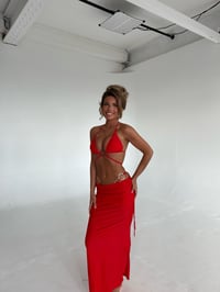 Image 4 of Zendaya 3 Piece Bikini Set - Red