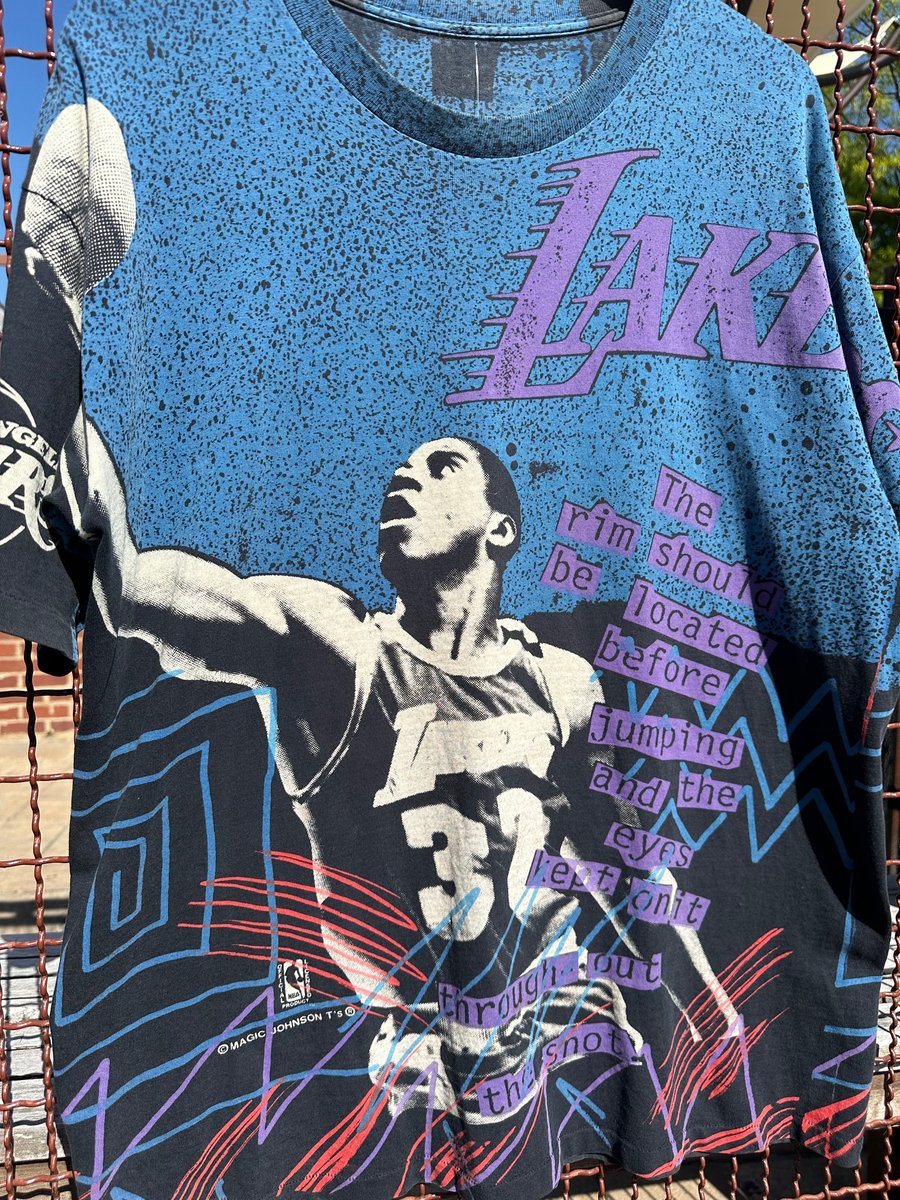 Image of 90s Magic Johnson T’s MAGIC JOHNSON LOS ANGELES LAKERS All-Over-Print Tee, SIZE: XL