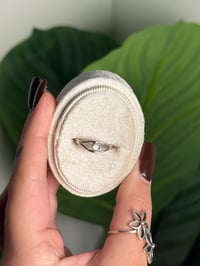 Image 2 of .925 SS LABRADORITE EYE RING ADJUSTABLE SIZES 5-12