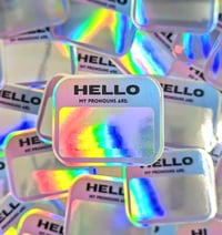 Image 1 of PRONOUNS Holographic Sticker