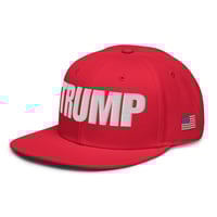 Image 2 of Trump 45-47 USA Flag Red - Snapback Hat from PatriotsCo.com