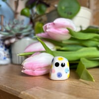 Image 1 of Speckled Pastel Polka Dot Mini Egg Guys (Big) Standing Decoraton