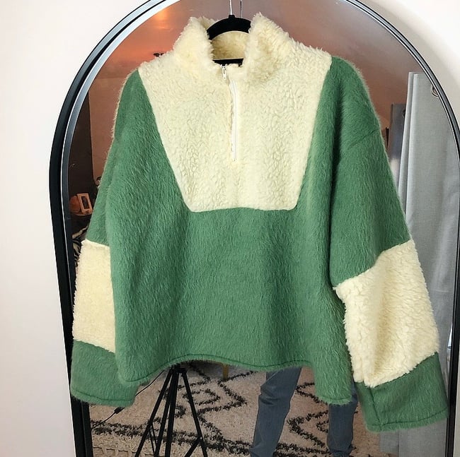 PRE MADE Sage Green Faux Fur Jumper 