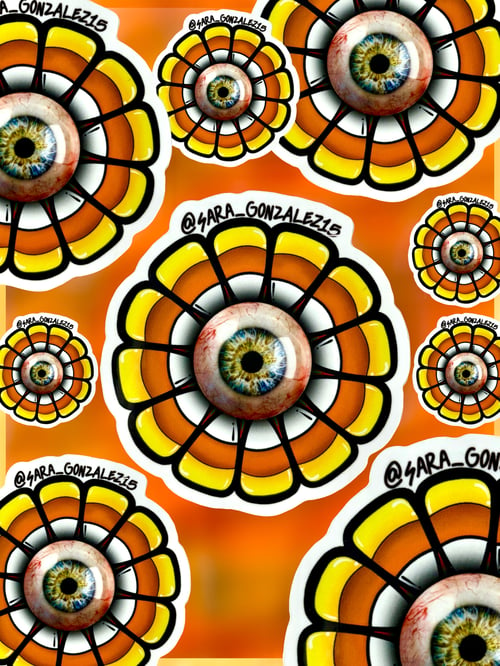 Image of Eyeball Candycorn Sticker