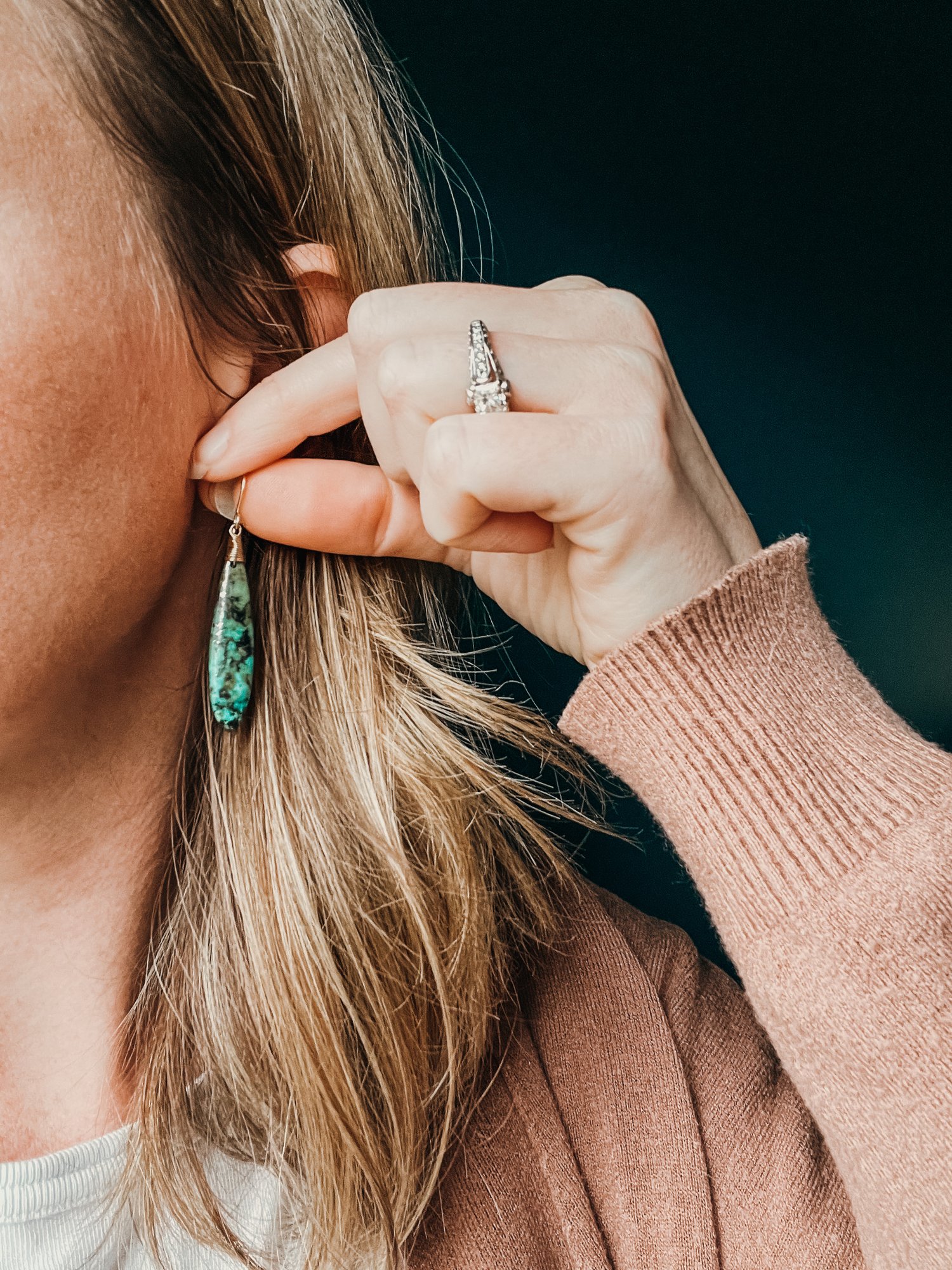 Image of One of a Kind African Turquoise Dangles