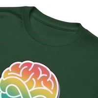 Image 1 of Youth t-shirt Autism Acceptance infinity brain colorful back autism facts for person behind 