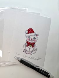 Retro Christmas Kitty Sketch Print - Numbered & Signed