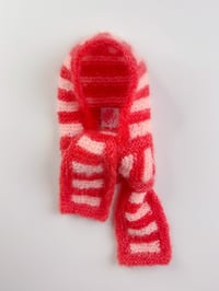 Image 2 of Sofie and Iris Striped Warm Red and Pale Pink Balabonnet