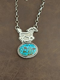 Image 1 of Red Webbed Kingman Horse Necklace
