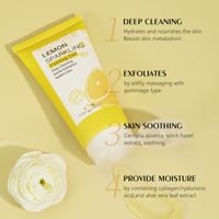 Image 2 of Lemon Face Wash Facial Cleanser Face Exfoliating Gel Moisturizing Remove Dead Skin Blackhead Exfolia