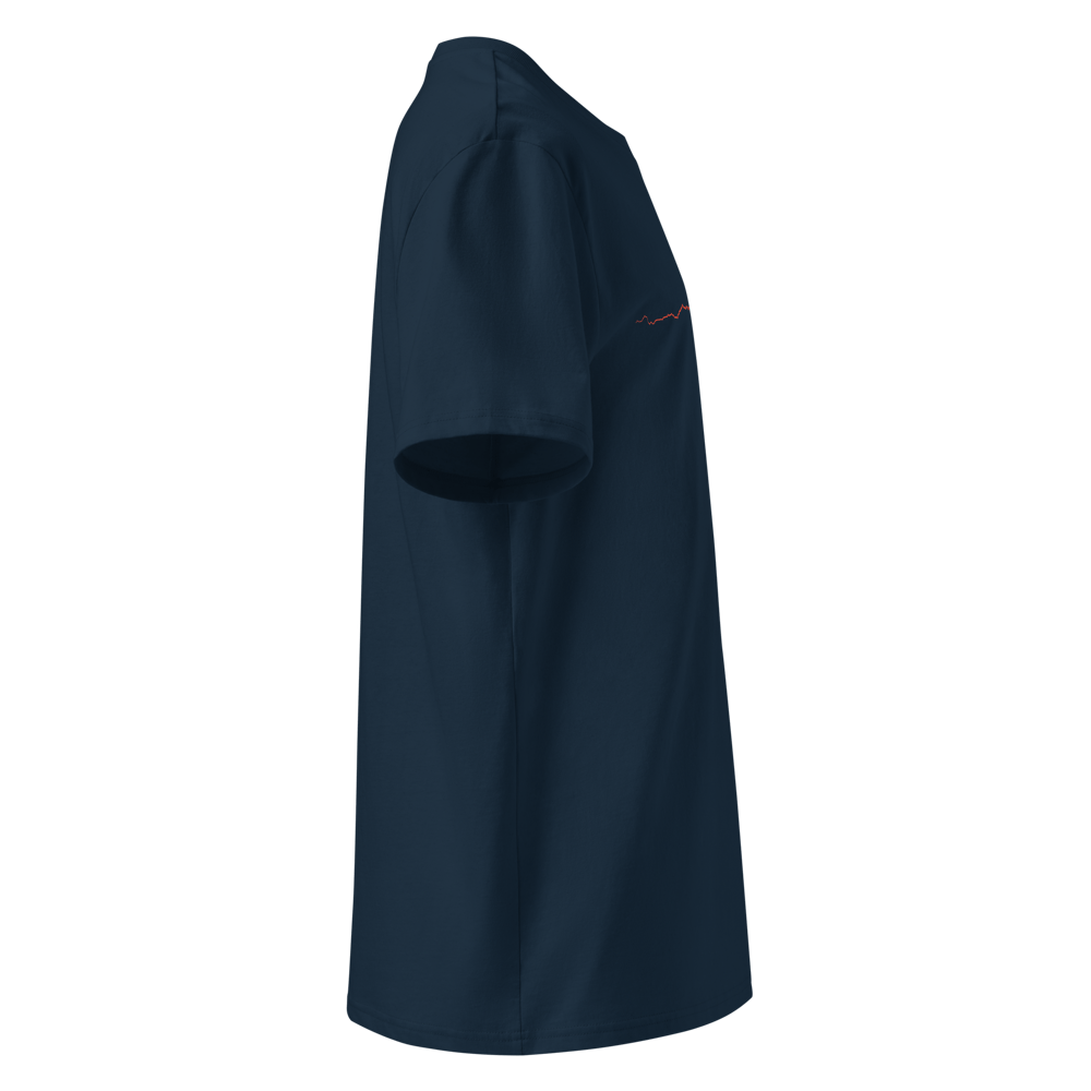 Monviso T-shirt in Cotone Organico Unisex blu navy / rosso PULSE