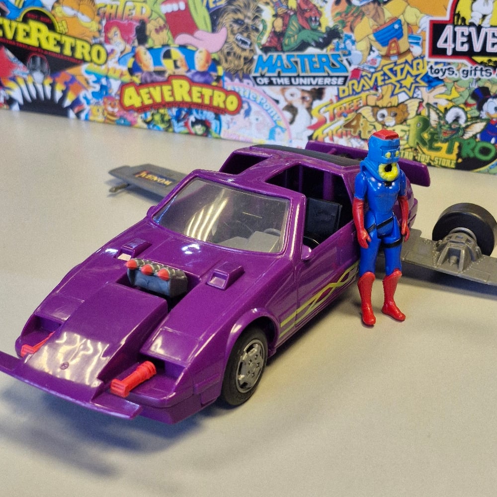 Image of M.A.S.K. Manta Vehicle with Figure – Vintage Kenner 1980s (Complete)