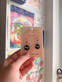 Image 4 of Ghubli Dangle Earrings: No face, Calcifer, White Totoro, or Soot Sprite