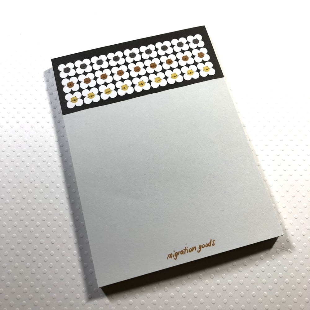 Image of retro cat flower notepad