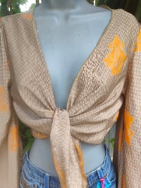 Image 3 of Stevie sari top - Beige yellows 6-12 uk