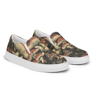 Image 1 of Dark Cottagecore Goth Inspired Vibrant Mushroom Men’s slip-on canvas shoes