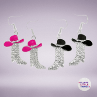 Image 1 of Bling Cowboy Boot w/ Hat Earrings