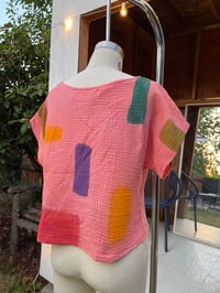 Image 2 of Hand painted Cotton Gauze Color Swatch Top