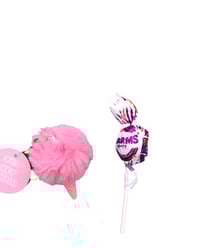 Pink ice cream puff with a FREE lollipop!