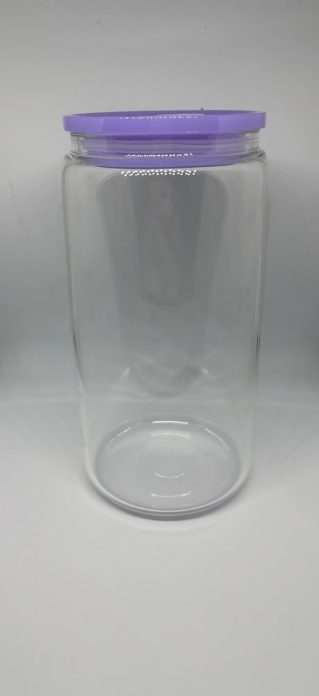 Clear Glass Tumbler (Coloured Lid)