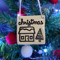 Image 2 of Small Christmas House Tile decoration. 