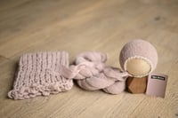 Dusk Lace Brim Bonnet + Wrap + Fluff 