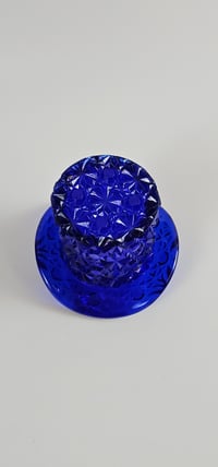Image 1 of Boyd Cobalt Glass Hat Diamond Pattern