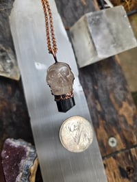 Image 2 of Electroformed Smokey quartz and black tourmaline necklace 02