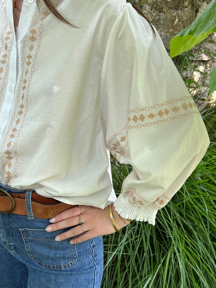 Image of Blouse Bohème "LARA" Ivoire Brodé T1 - T2 -T3