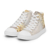 Image 11 of Tattered White and Gold Light Goth Women’s high top canvas shoes