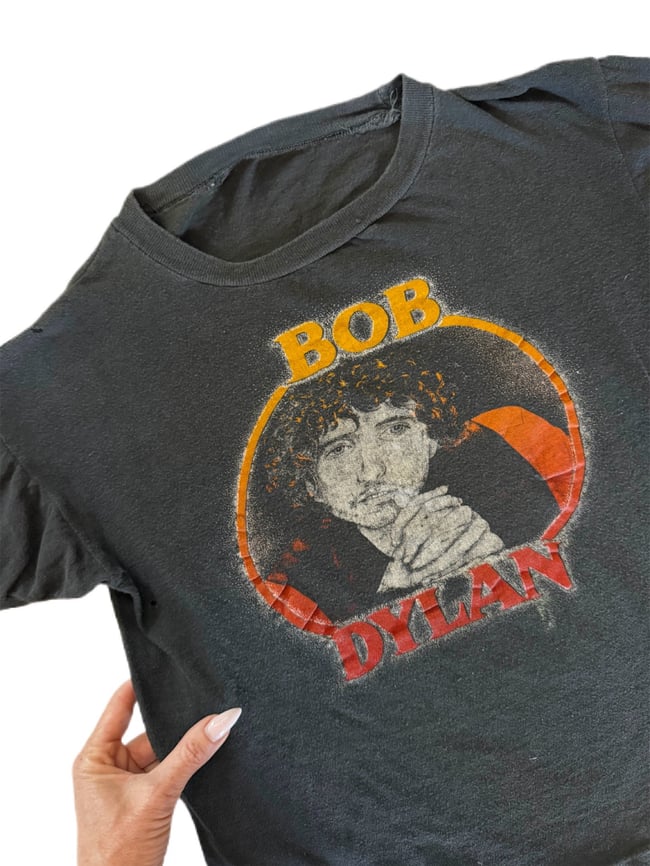 70s rare Bob Dylan 2-sided concert tour tee t shirt