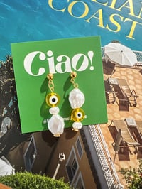 Image 4 of EYE PEARL DROP EARRINGS 