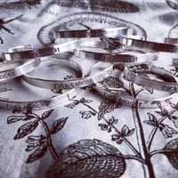 Image 3 of Sterling silver cuff bracelet 'fuck cancer'. Hand stamped silver cuff F*ck cancer 925.