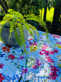 Image 1 of Tablecloth - Orchid Flowers (white)