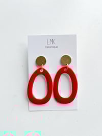 Paire de boucles d'oreilles céramique OMBLA PERCA rouge 