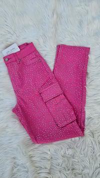 Image 1 of Barbie Rhinestone Cargo Pants