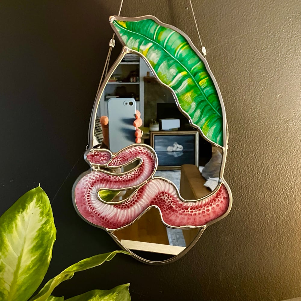 Image of Pink & Palm Mirror