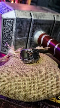 Image 2 of 👑The Armored Kingdom Silver Thunderstrike Hammer of Mjolnir Ring-Thor’s Hammer Design
