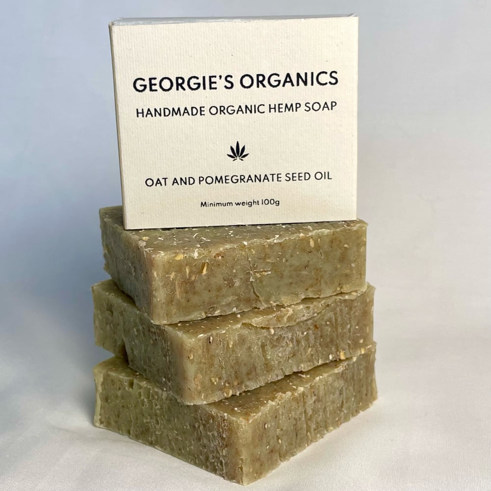 Image of Oat and Pomegranate handmade organic hemp soap