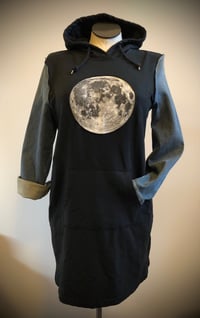Image 4 of Upcycled “Harley” fleece hoodie dress