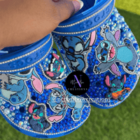 Image 1 of Stitch Two-Tone Bling Crocs