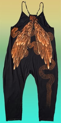 Image 2 of “HEAVEN SENT” CUSTOM BLEACH PAINTED OVERSIZED ROMPER MEDIUM