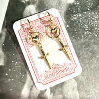 Gilded Heart Dagger Earrings