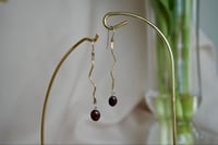 Image 2 of Garnet Mixed Metal Ziggy Earrings