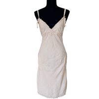 Image 1 of Transit Par Such Pale Pink Linen Blend Deep V Neck Midi Dress with Pockets  