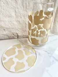 Image 1 of Cow Glass Can & Coaster Set 