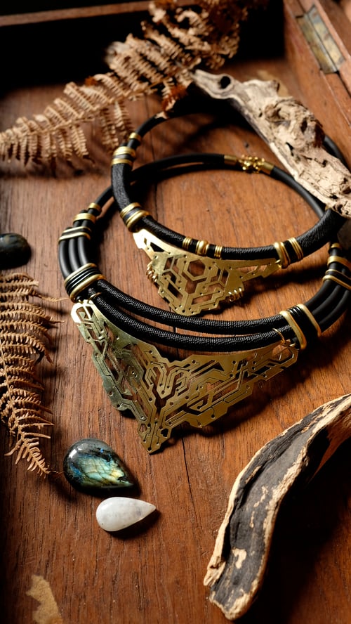 Image of Gold Circuits Necklaces