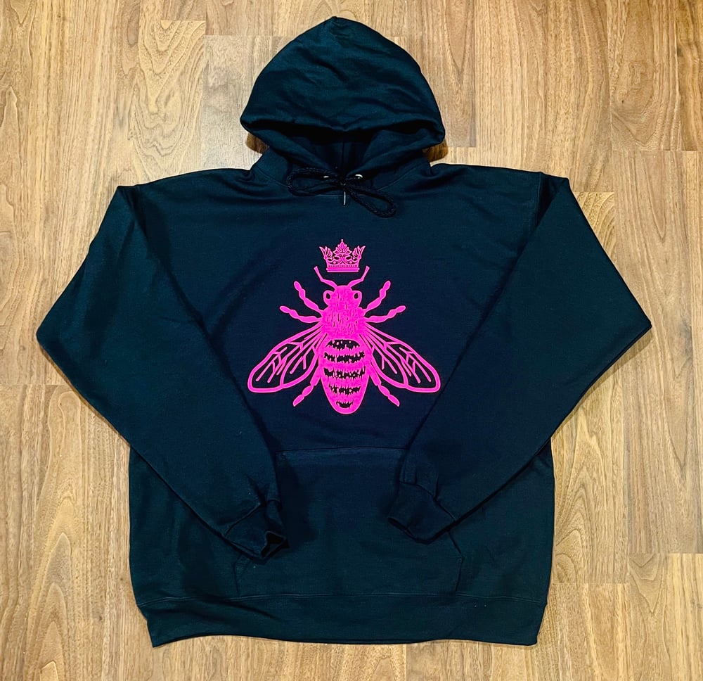 QUEEN BEE Hoodie Sweatshirt (Black/Neon Pink)