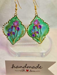 Image 4 of Handcrafted Resin Iris Earrings 